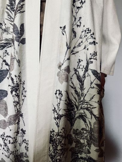 Кимоно из дикого шёлка Эри. Кимоно Репейник